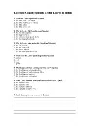 English Worksheet: Listening comprehension activity