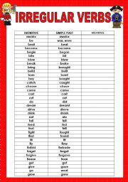 irregular verbs list