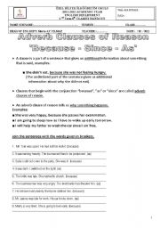 English Worksheet: because-since-as