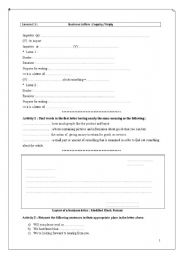 English Worksheet: Business letter Enquiry Reply- 2nd year Secondary Education Tunisia