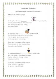 English Worksheet: Penny Lane