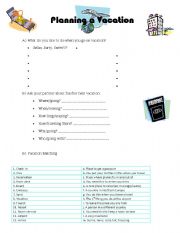English worksheet: Planning a vacation
