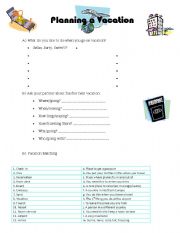 English Worksheet: Planning a vacation