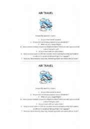 English worksheet: AIR TRAVEL