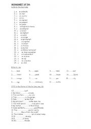 English Worksheet: a/an