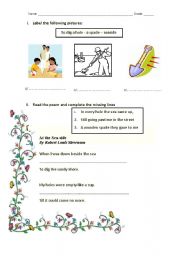 English worksheet: reading a poem: At the seaside