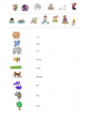 English Worksheet: animals