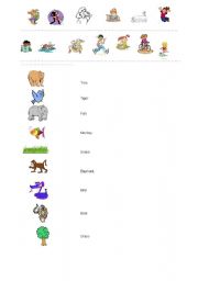 English worksheet: animals