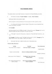 English Worksheet: passive voice explanation