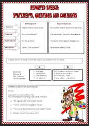 REPORTED SPEECH: STATEMENTS, QUESTIONS AND COMMANDS