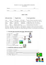English Worksheet: worksheet To Be