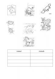 English worksheet: Write in plural