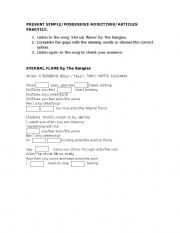 English Worksheet: Eternal Flame Worksheet