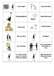 English worksheet: everyday greetings