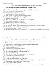 English worksheet: present simple/ present continuous