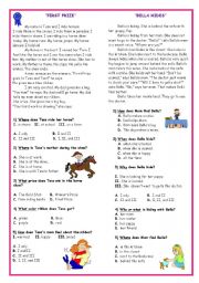 English Worksheet: Reading Text with Comprehension Questions *2*