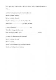 English Worksheet: xmas song