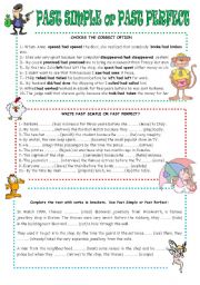 English Worksheet: PAST SIMPLE OR PAST PERFECT