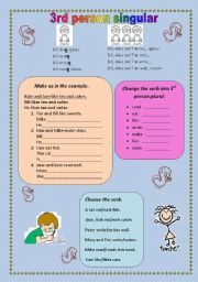 English Worksheet: 3rd person singular