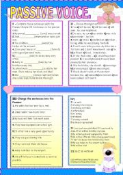 English Worksheet: THE PASSIVE VOICE.