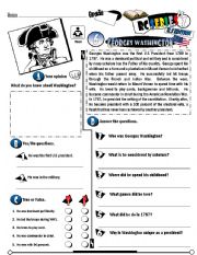 English Worksheet: RC Series_U.S Edition_06 Georges Washington  (Fully Editable + Key) 