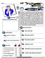 English Worksheet: RC Series_U.S Edition_07 Uncle Sam (Fully Editable + Key) 