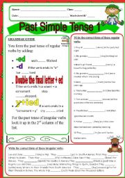 English Worksheet: Past Tense 1 Grammar Guide