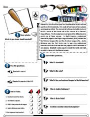 English Worksheet: RC Series_U.S Edition_08 Baseball (Fully Editable) 