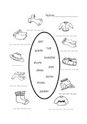 English Worksheet: clothes