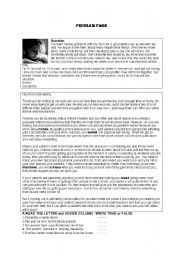 English Worksheet: Problem Page