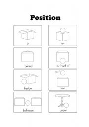 English Worksheet: positions flashcards