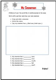 English Worksheet: my snowman