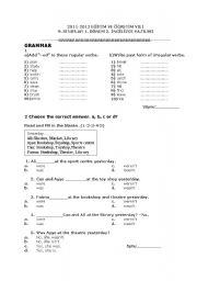 English worksheet: exampaper for 9th grades
