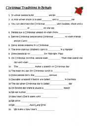 English Worksheet: Christmas Traditions in Britain
