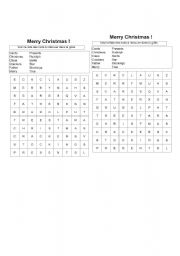 English Worksheet: merry christmas crosswords