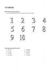 English worksheet: Numbers