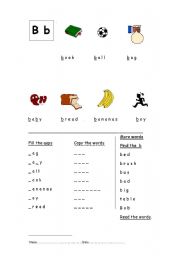 English worksheet: Alphabet sheet: b