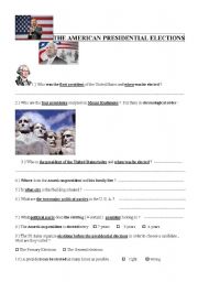 English Worksheet: The American presidential elections