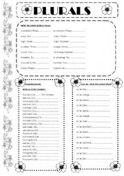 English Worksheet: Singular and plural nouns.