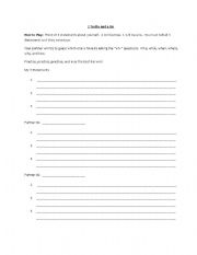 English Worksheet: 2 Truths and a Lie