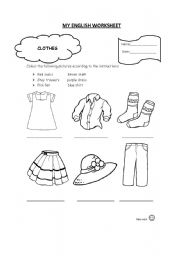 English worksheet: clothes