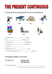 English Worksheet: Present Continuous (exercises)