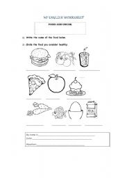 English Worksheet: FOOD AND DIRINK