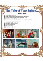 English Worksheet: The tale of Tsar Saltan 2 (continue)