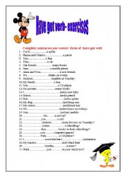 English Worksheet: Have got for Beginners