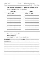 English Worksheet: Backpack 3 Unit 3: chores and activities 