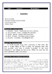 English Worksheet: imperative