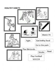 English Worksheet: Healthy habits