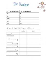 English worksheet: The numbers