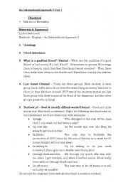 English Worksheet: An International Approach Unit 1 Friendship
